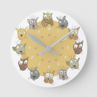 Cats Doodle Wall Clock