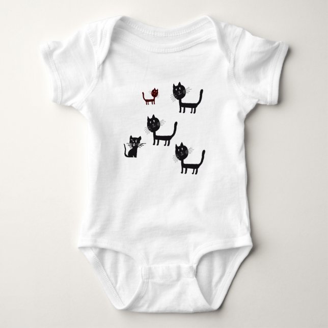 Cats Drawing for Baby Jersey Bodysuit (Front)