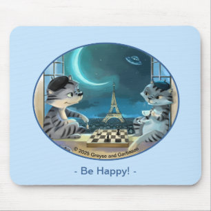 Cats Eiffel Tower - Night Happy Mousepad Mousepad