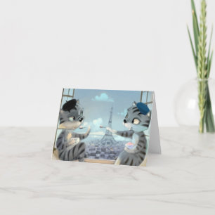 Cats & Eiffel Tower – Paris Card