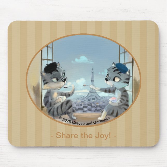 Cats & Eiffel Tower – Paris Joy Mousepad (Front)