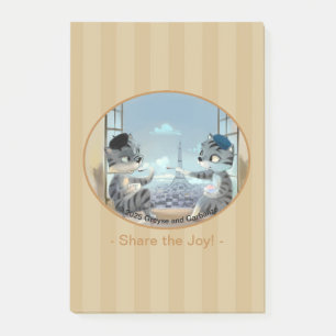 Cats & Eiffel Tower – Paris Joy Notes 4" x 6"