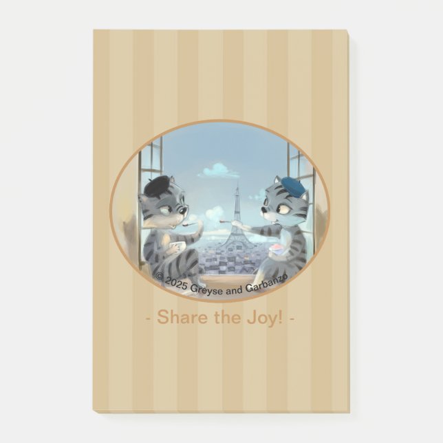 Cats & Eiffel Tower – Paris Joy Notes 4" x 6" (Front)