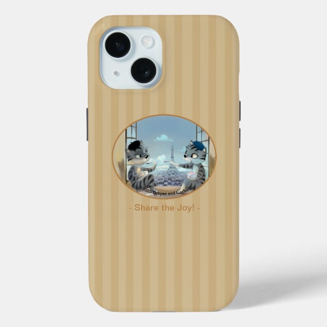 Cats & Eiffel Tower – Paris Joy Tough Phone Case (Back)