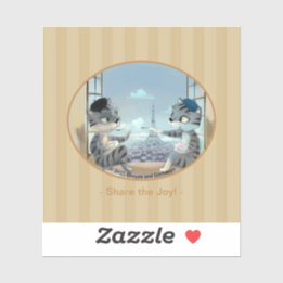 Cats & Eiffel Tower – Paris Joy Vinyl Sticker (V) 