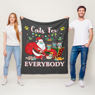 Cats Everybody Christmas Fleece Blanket