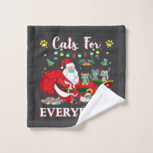 Cats Everybody Christmas Wash Cloth