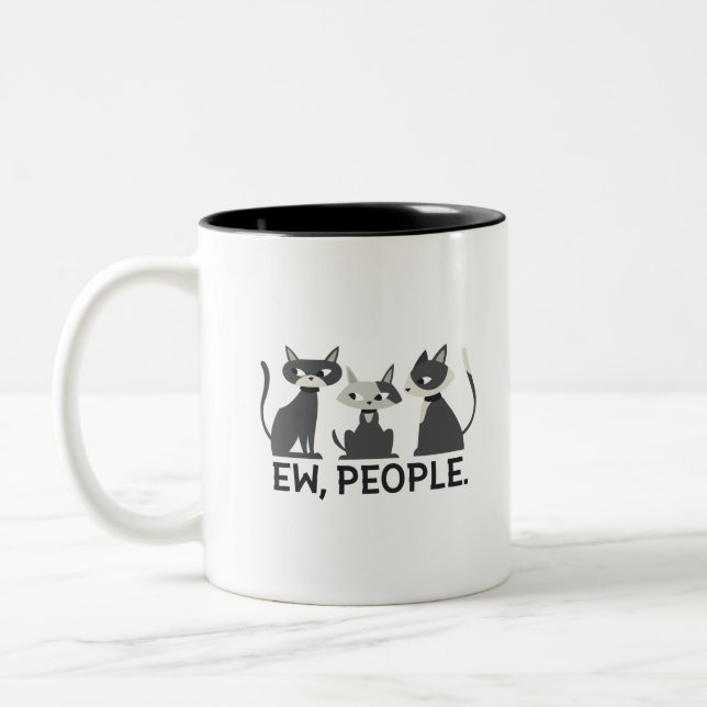 Cats,Ew,People Two-Tone Coffee Mug (Left)
