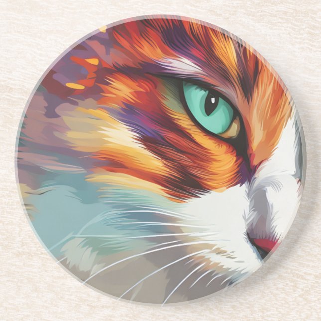 Cat's Eye Design Coaster (Front)