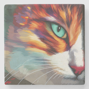 Cat's Eye Design Stone Coaster