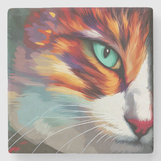 Cat's Eye Design Stone Coaster