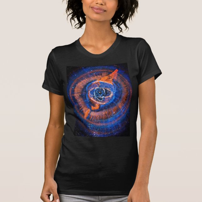 Cat's Eye Nebula colourful women's fitted t-shirt (Front)