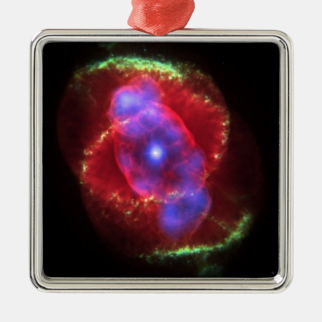 Cat's Eye Nebula glowing Metal Tree Decoration (Front)