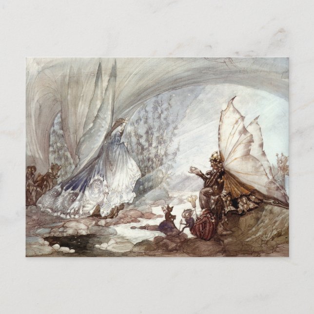 “Cats-Eye Woos Moonstone” Postcard (Front)