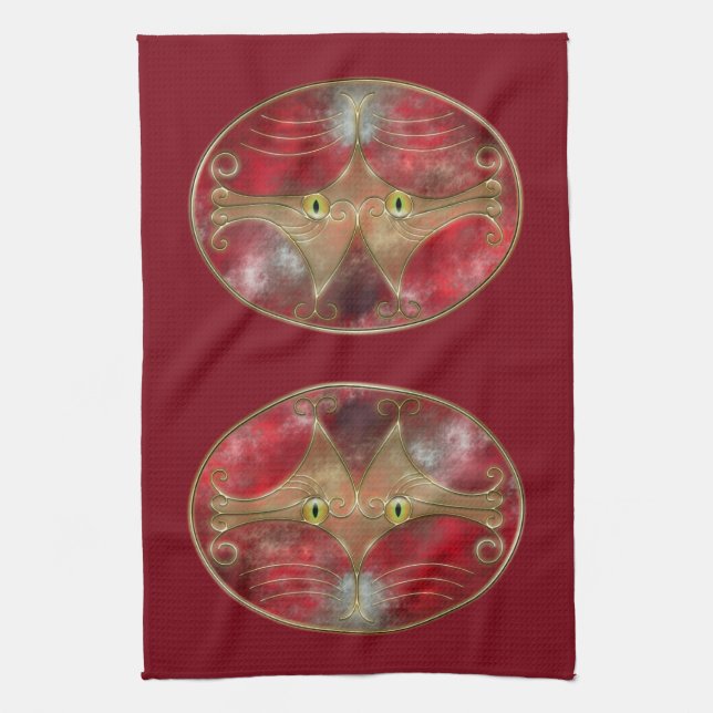 Cat's-Eyes Kitchen Towel (Vertical)