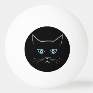 Cat's face ping pong ball