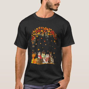 Cats Fall Autumn Leaf Tree Cat T-Shirt