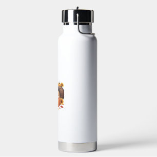 Cats Fall Autumn Pumpkins Thanksgiving Sunflower O Water Bottle