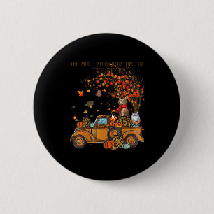 Cats Fall Pumpkin-full Truck Autumn Tree Leaves Ca 6 Cm Round Badge
