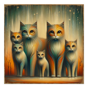 Cats family poster
