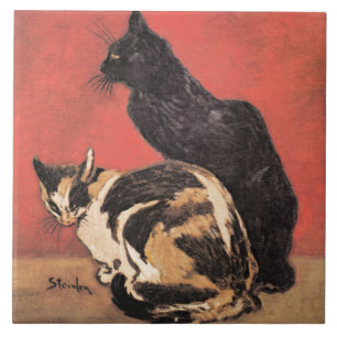 Cats, fine art painting by Theophile Steinlen, Ceramic Tile