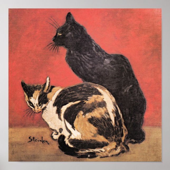Cats, fine art painting by Theophile Steinlen Poster (Front)