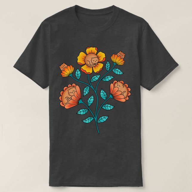 Cats flowers 1 T-Shirt (Design Front)