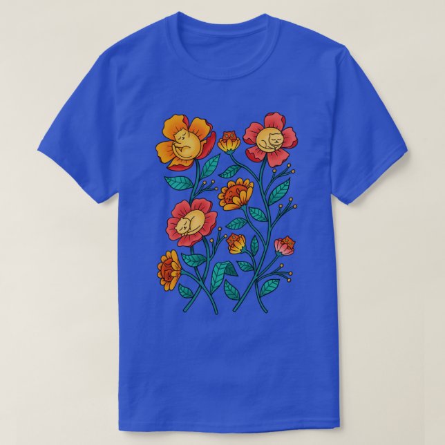 Cats flowers T-Shirt (Design Front)