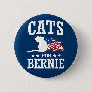 CATS FOR BERNIE SANDERS 6 CM ROUND BADGE