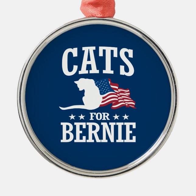 CATS FOR BERNIE SANDERS METAL ORNAMENT (Front)