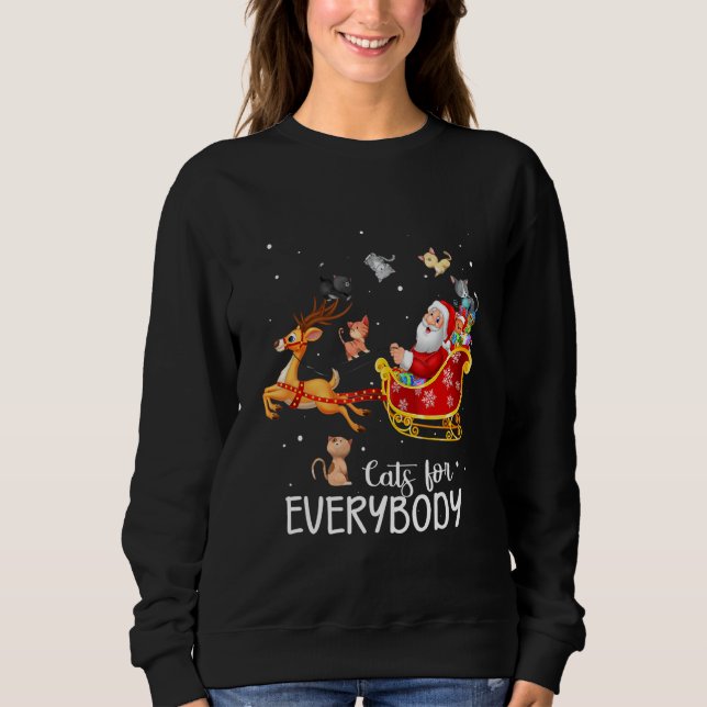 Cats For Everybody Cat Christmas Pajama Family Par Sweatshirt (Front)