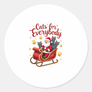 Cats For Everybody Cat Christmas Ugly Christmas Lo Classic Round Sticker
