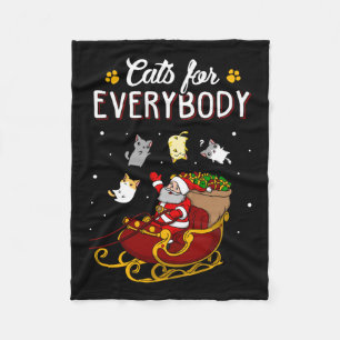Cats For Everybody Cat Christmas Ugly Christmas Sw Fleece Blanket