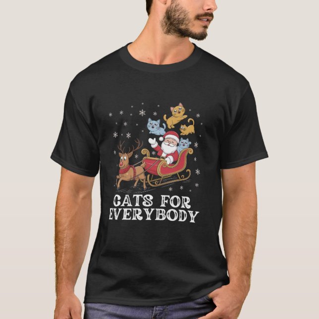 Cats For Everybody Cat Lover Santa Claus Xmas Kids T-Shirt (Front)