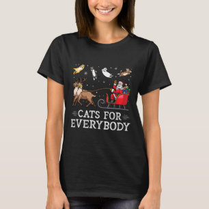Cats For Everybody Christmas Cat Fun Xmas Women Sa T-Shirt