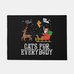 Cats For Everybody Christmas Cat Funny Women Santa Doormat