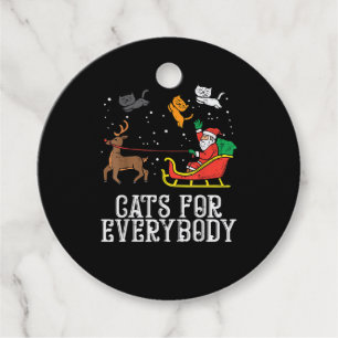 Cats For Everybody Christmas Cat Funny Women Santa Favour Tags