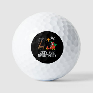 Cats For Everybody Christmas Cat Funny Women Santa Golf Balls