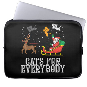 Cats For Everybody Christmas Cat Funny Women Santa Laptop Sleeve