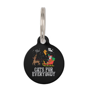 Cats For Everybody Christmas Cat Funny Women Santa Pet Tag