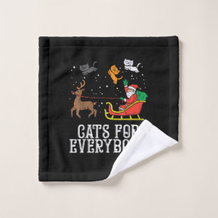 Cats For Everybody Christmas Cat Funny Women Santa Wash Cloth