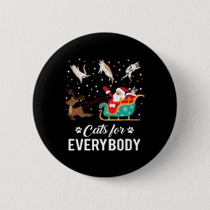 Cats For Everybody Christmas Cat Funny Xmas Santa  6 Cm Round Badge