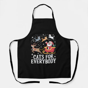 Cats For Everybody Christmas Cat Funny Xmas Santa Apron