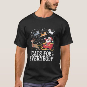 Cats For Everybody Christmas Cat Funny Xmas Santa T-Shirt