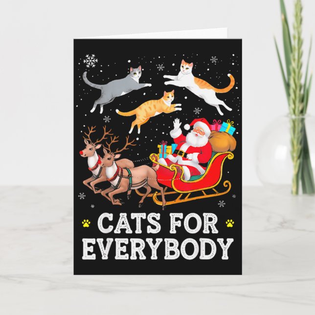 Cats For Everybody Christmas Cat Funny Xmas Women  Card (Front)