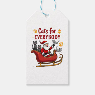 Cats For Everybody Christmas Cat Funny Xmas Women  Gift Tags