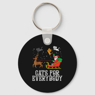 Cats For Everybody Christmas Cat Funny Xmas Women  Key Ring