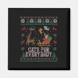 Cats For Everybody Christmas Cat Funny Xmas Women  Magnet
