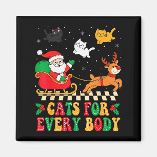 Cats For Everybody Christmas Cat Funny Xmas Women Magnet