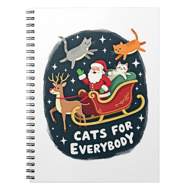 Cats For Everybody Christmas Cat Funny Xmas Women  Notebook (Front)